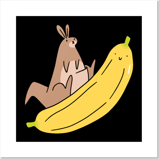 Giant Banana and Kangaroo Wall Art by saradaboru